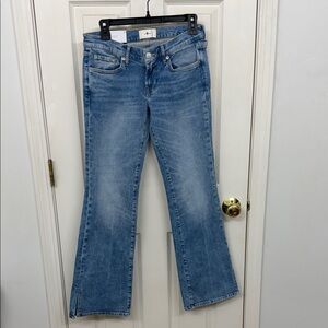 7 For All Mankind Low-Rise Slit-Flare Jeans: 26